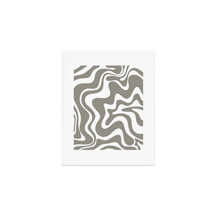 Liquid Swirl Abstract Pattern in Gray and White Art Print Gallery Image 1