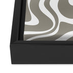 Liquid Swirl Abstract Pattern in Gray and White Framed Canvas Print Gallery Image 3