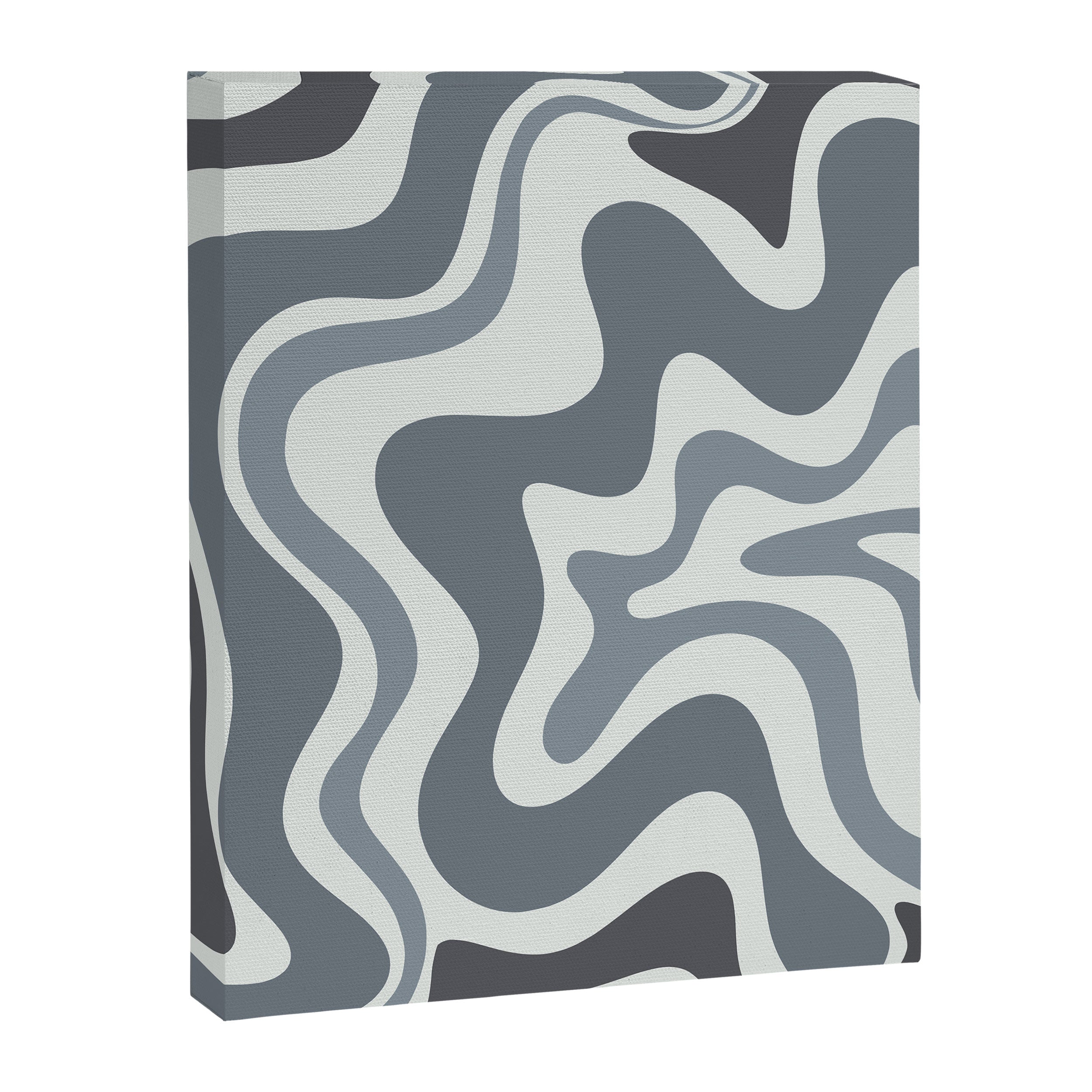 Liquid Swirl Abstract Pattern in Gray Monochrome  Canvas Print Gallery Image 6