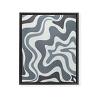 Liquid Swirl Abstract Pattern in Gray Monochrome  Framed Canvas Print Gallery Image 6
