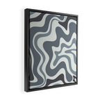 Liquid Swirl Abstract Pattern in Gray Monochrome  Framed Canvas Print Gallery Image 2