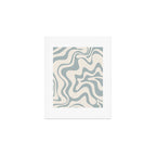 Liquid Swirl Abstract Pattern in Light Blue-Gray and Cream Art Print Gallery Image 1