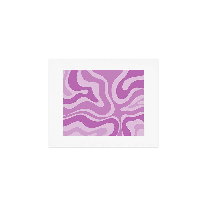 Liquid Swirl Abstract Pattern in Muted Violet Light Purple Art Print Gallery Image 1