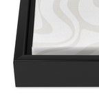 Liquid Swirl Abstract Pattern in Nearly White and Pale Stone Framed Canvas Print Gallery Image 3