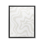 Liquid Swirl Abstract Pattern in Nearly White and Pale Stone Framed Canvas Print Gallery Image 6