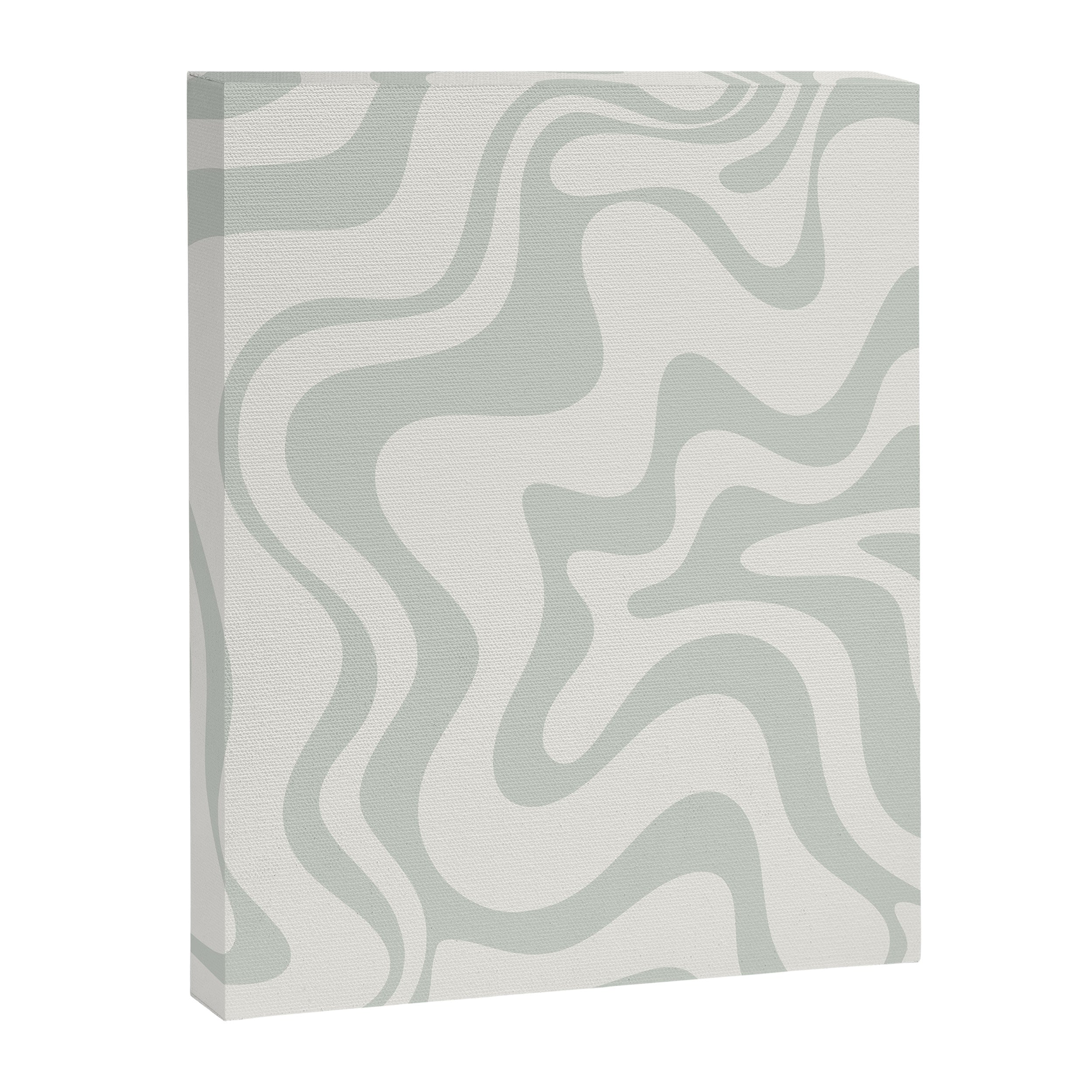 Liquid Swirl Abstract Pattern in Pale Stone and Light Silver Sage Gray Canvas Print Gallery Image 6