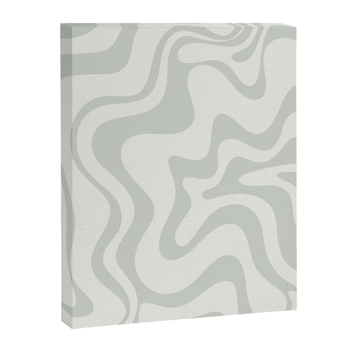 Liquid Swirl Abstract Pattern in Pale Stone and Light Silver Sage Gray Canvas Print Gallery Image 1