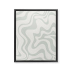 Liquid Swirl Abstract Pattern in Pale Stone and Light Silver Sage Gray Framed Canvas Print Gallery Image 6