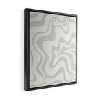 Liquid Swirl Abstract Pattern in Pale Stone and Light Silver Sage Gray Framed Canvas Print Gallery Image 2