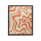 Liquid Swirl Abstract Pattern in Pumpkin Orange and Beige  Framed Canvas Print Gallery Image 6