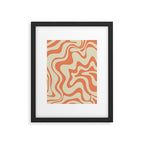 Liquid Swirl Abstract Pattern in Pumpkin Orange and Beige  Framed Art Print Gallery Image 5