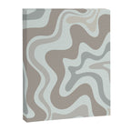 Liquid Swirl Abstract Pattern in Taupe Gray and Light Ice Blue Canvas Print Gallery Image 6