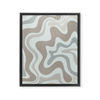 Liquid Swirl Abstract Pattern in Taupe Gray and Light Ice Blue Framed Canvas Print Gallery Image 6