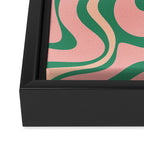Liquid Swirl Abstract Pattern Pink Blush Green  Framed Canvas Print Gallery Image 3