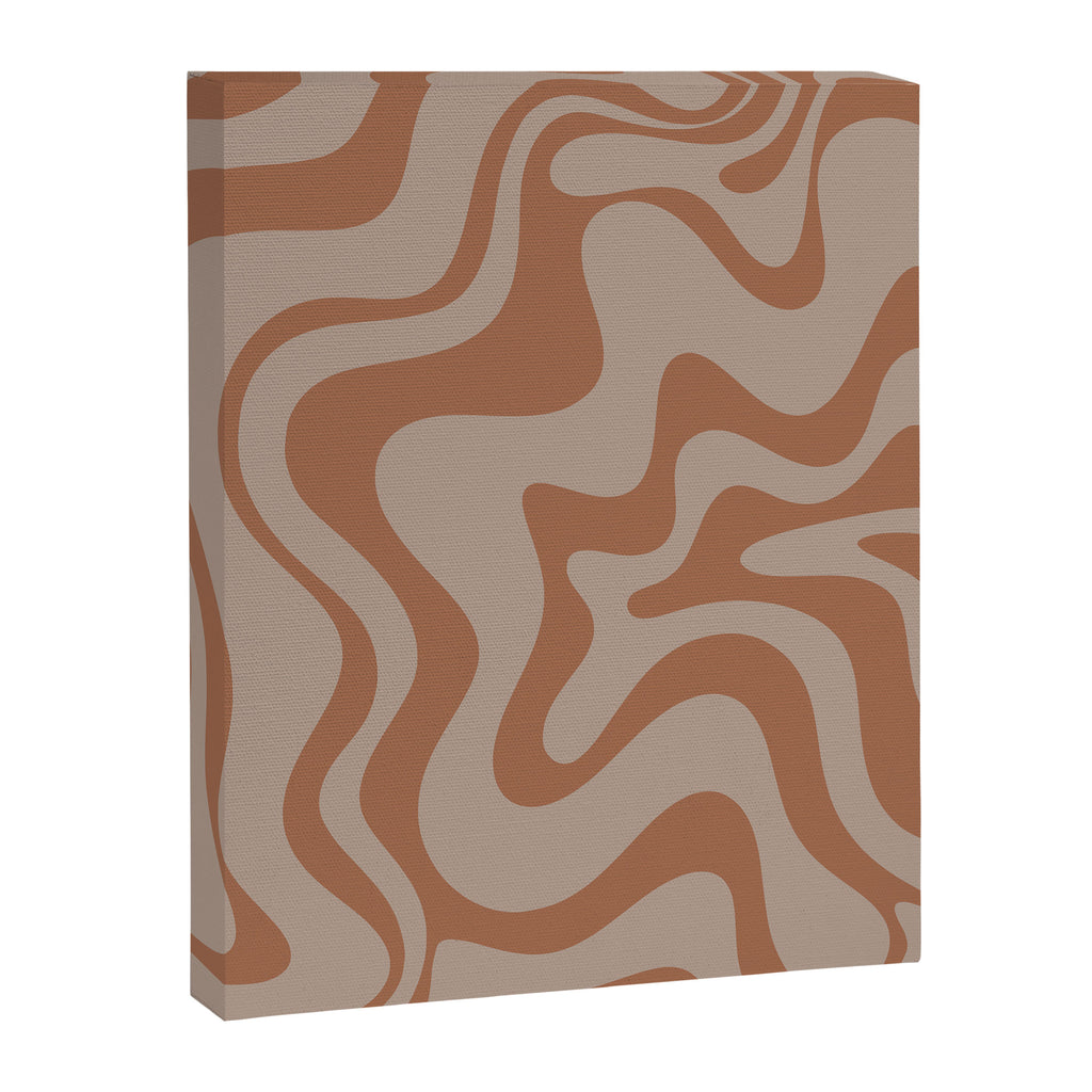 Liquid Swirl Abstract Pattern Taupe Clay Canvas Print Gallery Image 6