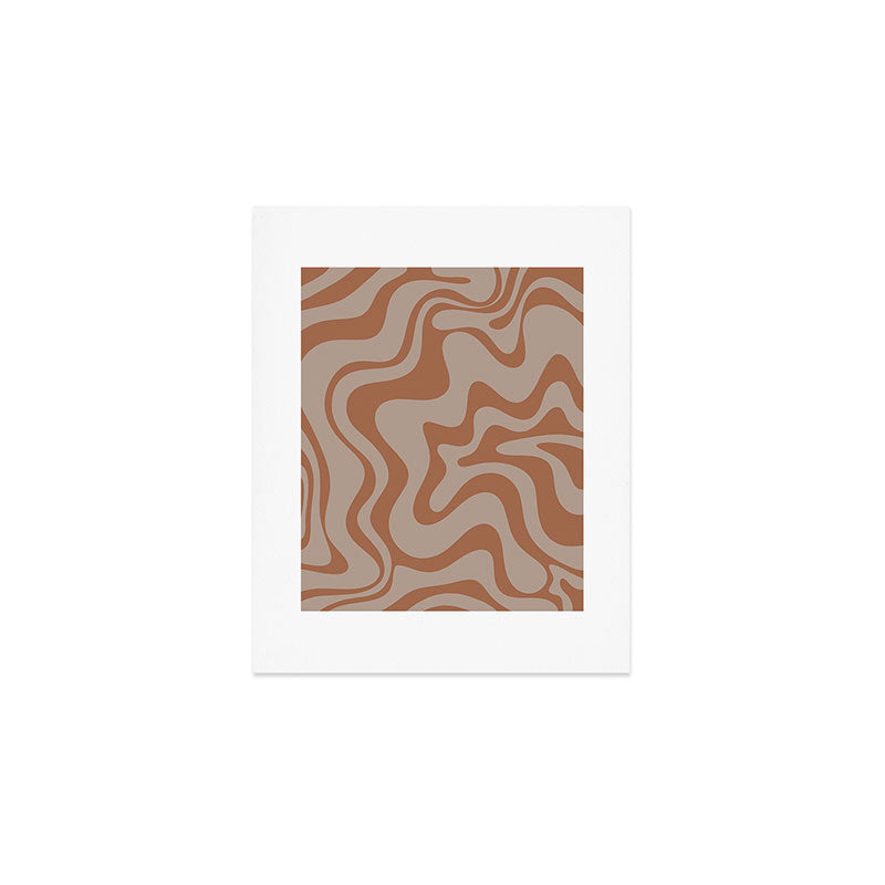 Liquid Swirl Abstract Pattern Taupe Clay Art Print Gallery Image 1