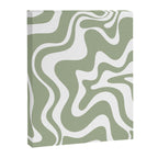 Liquid Swirl Abstract Pattern in Sage Green and White Canvas Print Gallery Image 6