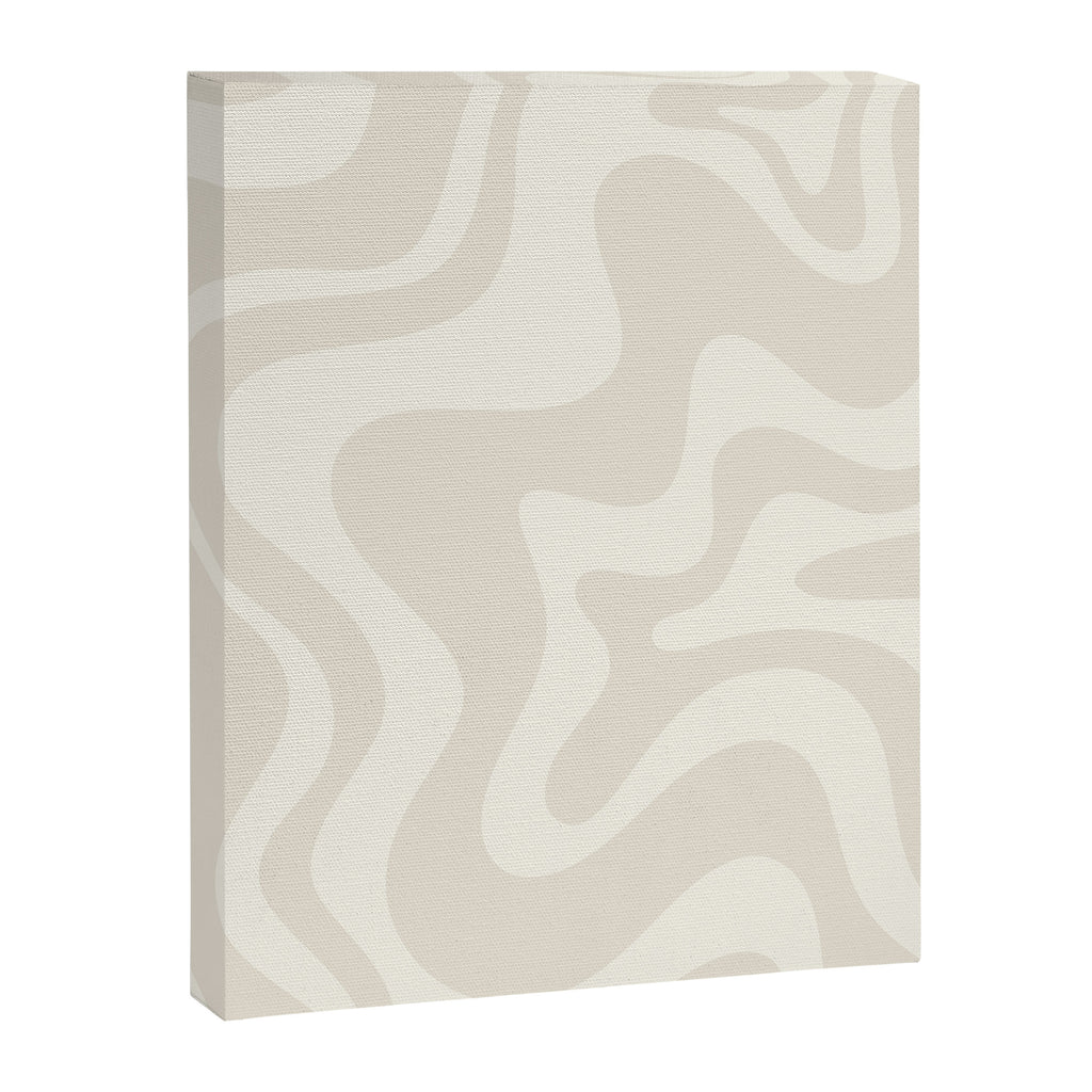 Liquid Swirl Contemporary Abstract Pattern in Barely-There Pale Beige and Light Cream  Canvas Print Gallery Image 8