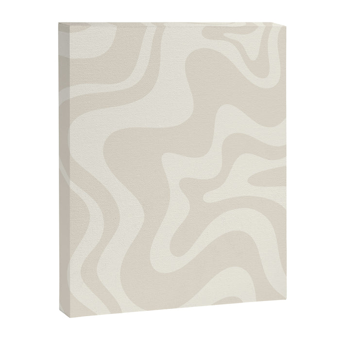 Liquid Swirl Contemporary Abstract Pattern in Barely-There Pale Beige and Light Cream  Canvas Print Gallery Image 1