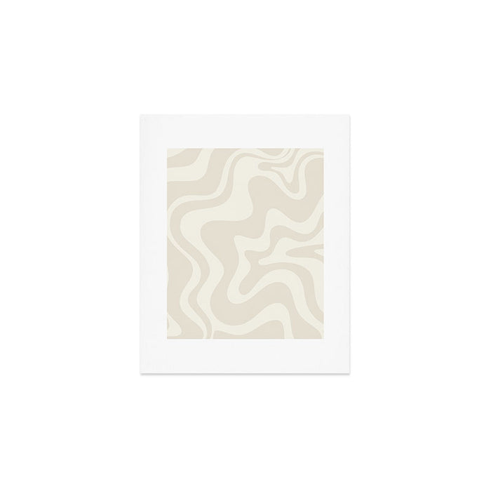 Liquid Swirl Contemporary Abstract Pattern in Barely-There Pale Beige and Light Cream  Art Print Gallery Image 1