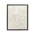 Liquid Swirl Contemporary Abstract Pattern in Barely-There Pale Beige and Light Cream  Framed Canvas Print Gallery Image 8