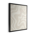 Liquid Swirl Contemporary Abstract Pattern in Barely-There Pale Beige and Light Cream  Framed Canvas Print Gallery Image 2