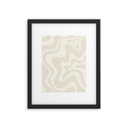 Liquid Swirl Contemporary Abstract Pattern in Barely-There Pale Beige and Light Cream  Framed Art Print Gallery Image 6
