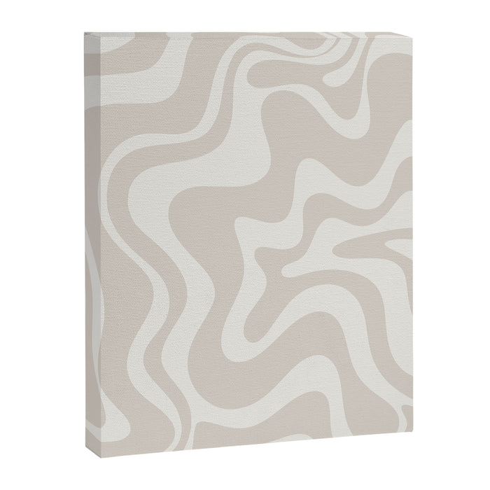 Liquid Swirl Contemporary Abstract Pattern in Mushroom Cream Canvas Print Gallery Image 1