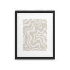 Liquid Swirl Contemporary Abstract Pattern in Mushroom Cream Framed Art Print Gallery Image 5
