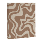 Liquid Swirl Contemporary Abstract Pattern in Chocolate Milk Brown and Beige Canvas Print Gallery Image 6