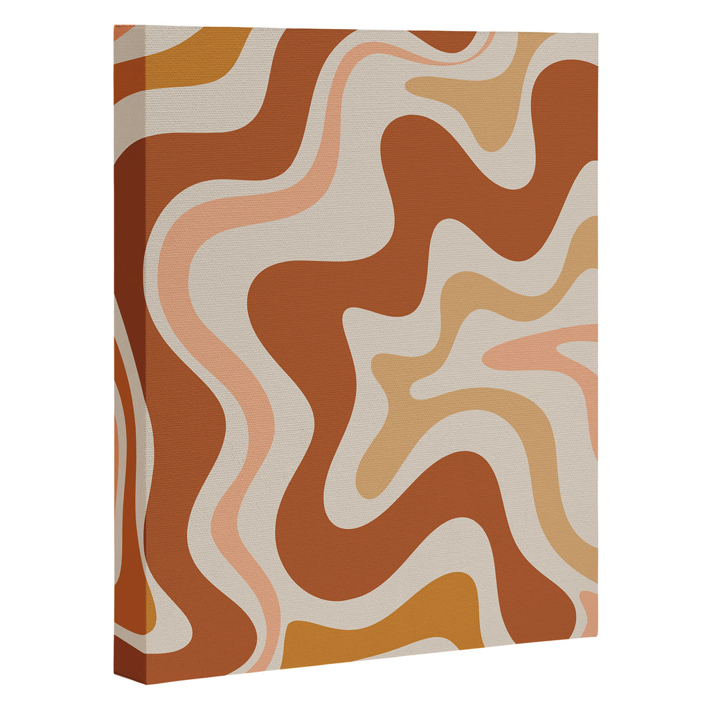 Liquid Swirl Abstract in Earth Tones Canvas Print Gallery Image 3