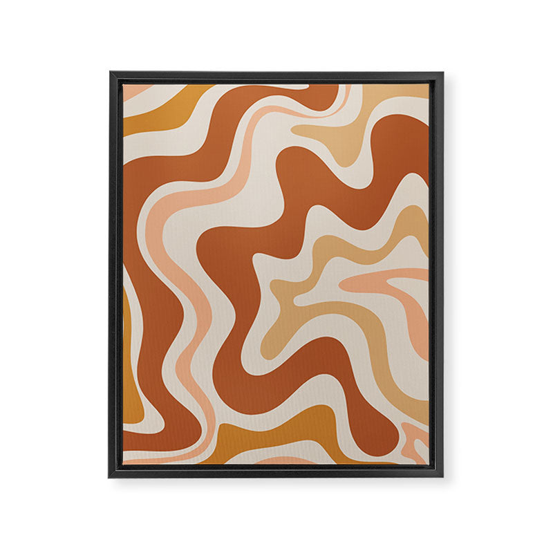 Liquid Swirl Abstract in Earth Tones Framed Canvas Print Gallery Image 6