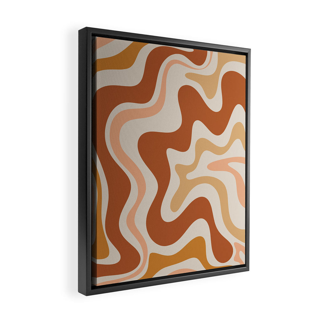 Liquid Swirl Abstract in Earth Tones Framed Canvas Print Gallery Image 2