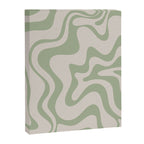 Liquid Swirl Modern Abstract Pattern in Beige and Sage Green Canvas Print Gallery Image 6