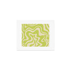 Liquid Swirl Retro Abstract Pattern 4 in Light Lime Linden Green and Beige Art Print Gallery Image 1