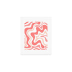 Liquid Swirl Retro Abstract Pattern in Blush Pink and White Art Print Gallery Image 1