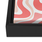 Liquid Swirl Retro Abstract Pattern in Blush Pink and White Framed Canvas Print Gallery Image 3