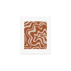 Liquid Swirl Retro Abstract Pattern in Clay and Putty Earth Tones Art Print Gallery Image 1