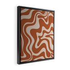 Liquid Swirl Retro Abstract Pattern in Clay and Putty Earth Tones Framed Canvas Print Gallery Image 2