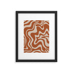 Liquid Swirl Retro Abstract Pattern in Clay and Putty Earth Tones Framed Art Print Gallery Image 5