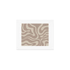 Liquid Swirl Retro Abstract Pattern in Creamy Cocoa Art Print Gallery Image 1