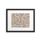 Liquid Swirl Retro Abstract Pattern in Creamy Cocoa Framed Art Print Gallery Image 5