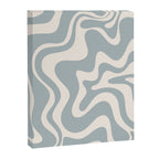 Liquid Swirl Retro Abstract Pattern in Light Blue-Gray and Cream Canvas Print Gallery Image 6