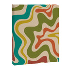 Liquid Swirl Retro Abstract Pattern in Mid Mod Colours on Beige Canvas Print Gallery Image 6