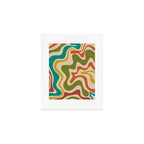 Liquid Swirl Retro Abstract Pattern in Mid Mod Colours on Beige Art Print Gallery Image 1