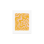 Liquid Swirl Retro Abstract Pattern in Mustard Orange and Light Blush Pink Art Print Gallery Image 1