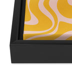 Liquid Swirl Retro Abstract Pattern in Mustard Orange and Light Blush Pink Framed Canvas Print Gallery Image 3