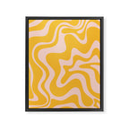 Liquid Swirl Retro Abstract Pattern in Mustard Orange and Light Blush Pink Framed Canvas Print Gallery Image 6