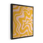 Liquid Swirl Retro Abstract Pattern in Mustard Orange and Light Blush Pink Framed Canvas Print Gallery Image 2