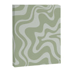 Liquid Swirl Retro Abstract Pattern in Sage Green and Light Sage Gray Canvas Print Gallery Image 6